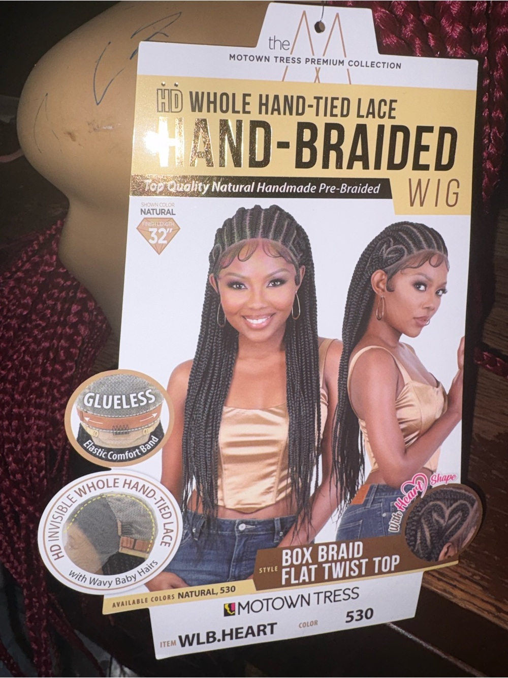 Hand-Braided Box Braid Wig - Natural 530